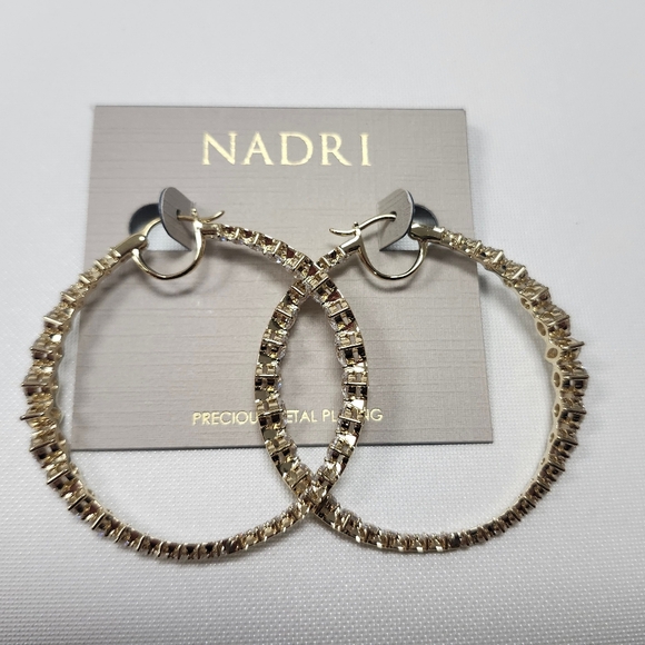 NWT Nadri Gold Leah Statement Hoop Earrings - Picture 3 of 5